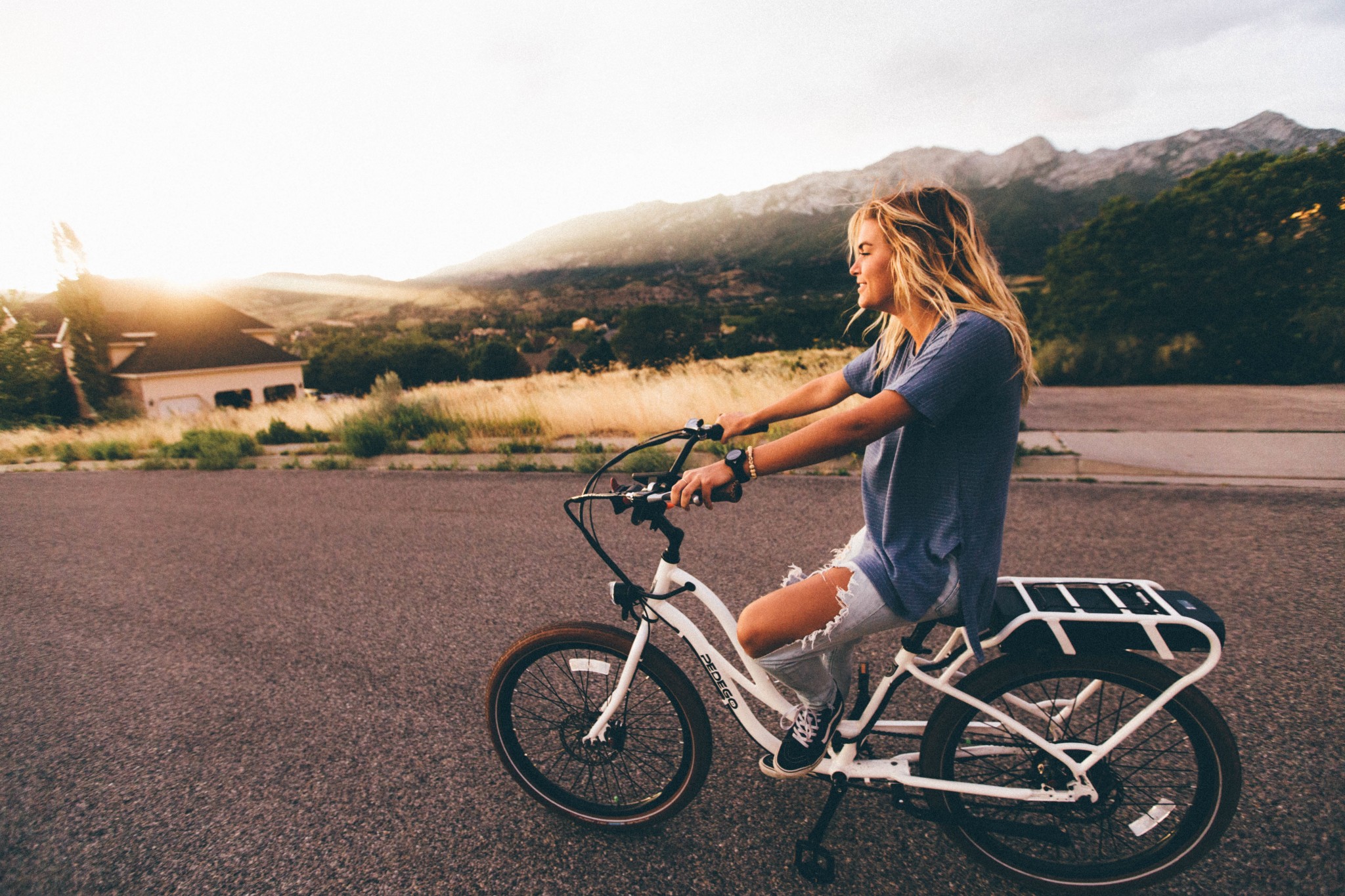 bicycle bike ride on mountain road