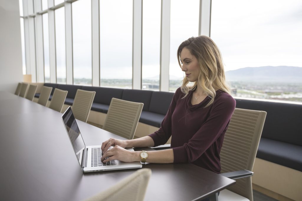 woman developer on laptop