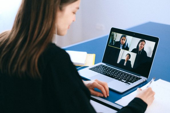 female worker on laptop